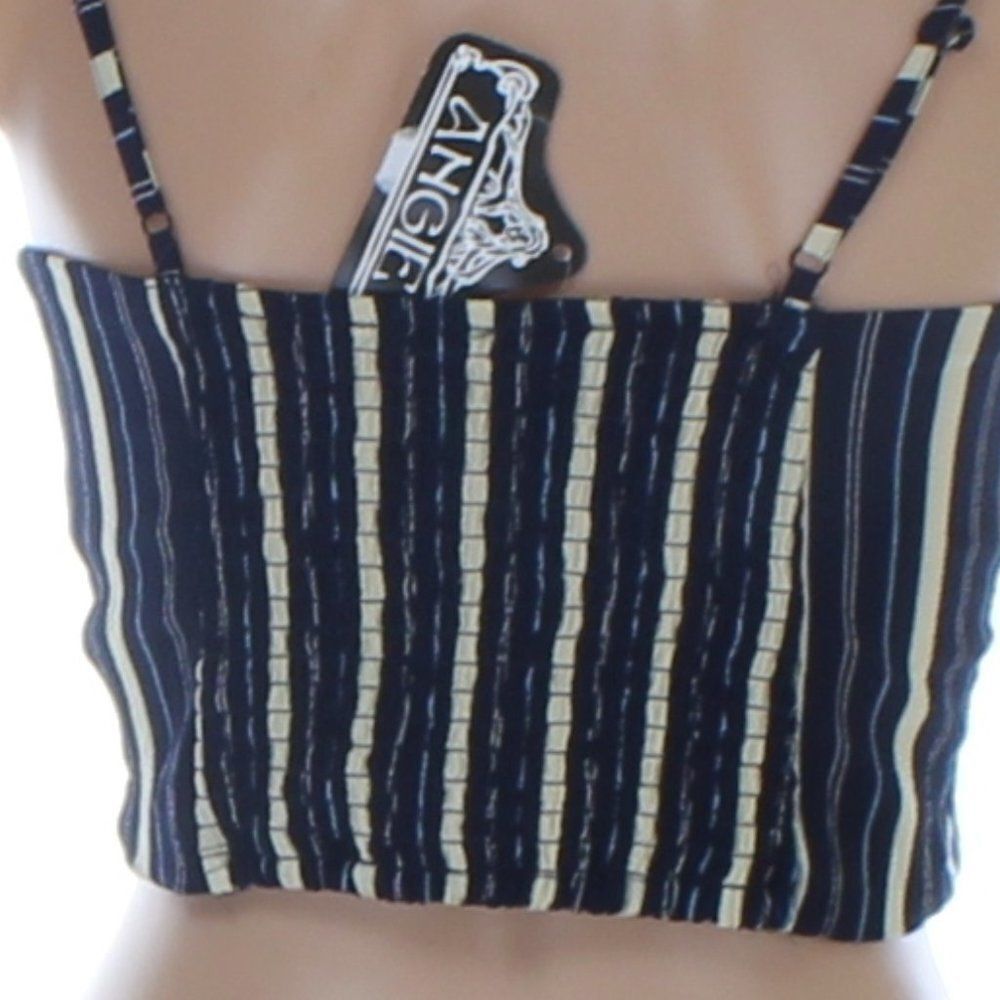 Angie Striped Blouse Tank, Tie Front NWT - Picture 11 of 11
